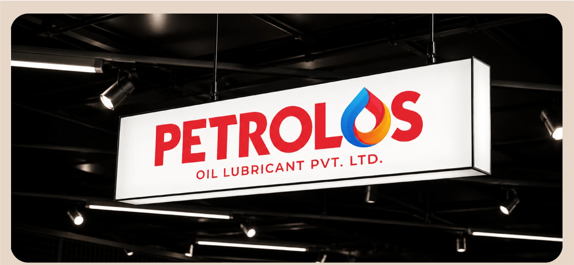 Petrolos illuminated lightbox signage