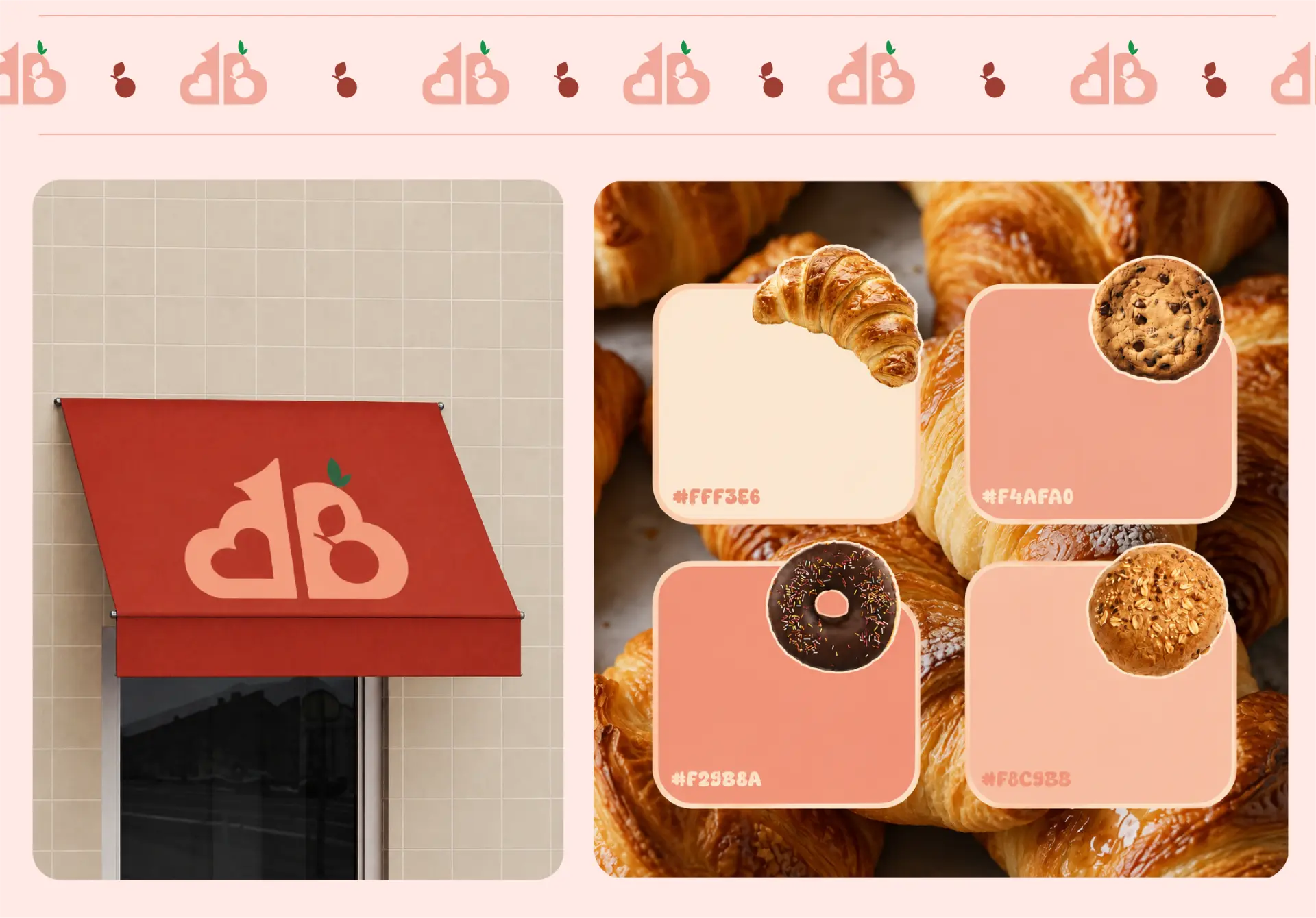 Cloudberry Bakers pattern, awning and colour palette